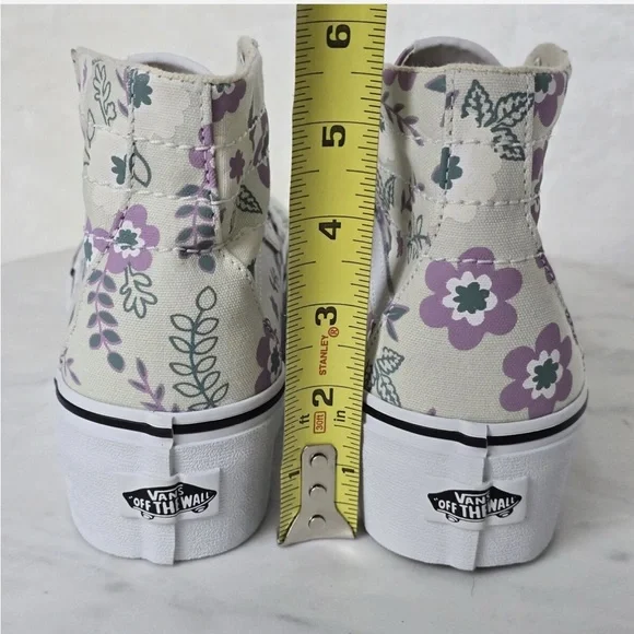Vans Sk8-Hi Tapered Stackform Womens Sz 9 .5 White Pastel Floral Platform - Picture 5 of 8